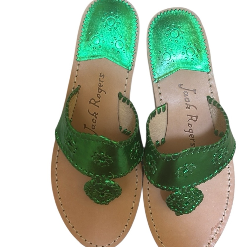 New in Box Jack Rogers metallic Green Sandals 9.5